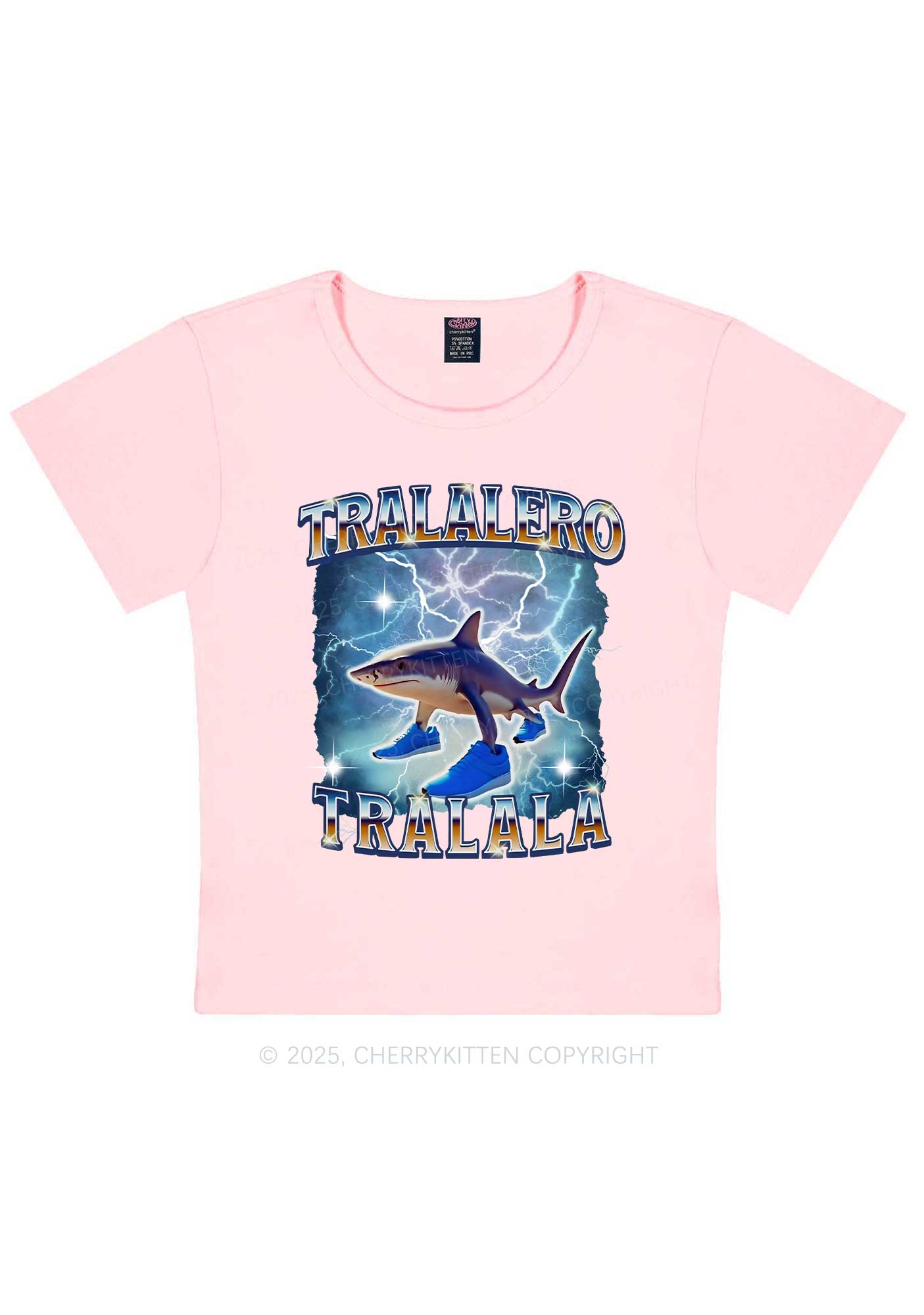 Tralalero Tralala Italian Brainrot Shirt Y2K Baby Tee Cherrykitten
