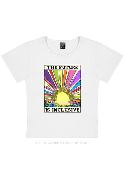 The Future Is Inclusive Pride Y2K Baby Tee Cherrykitten