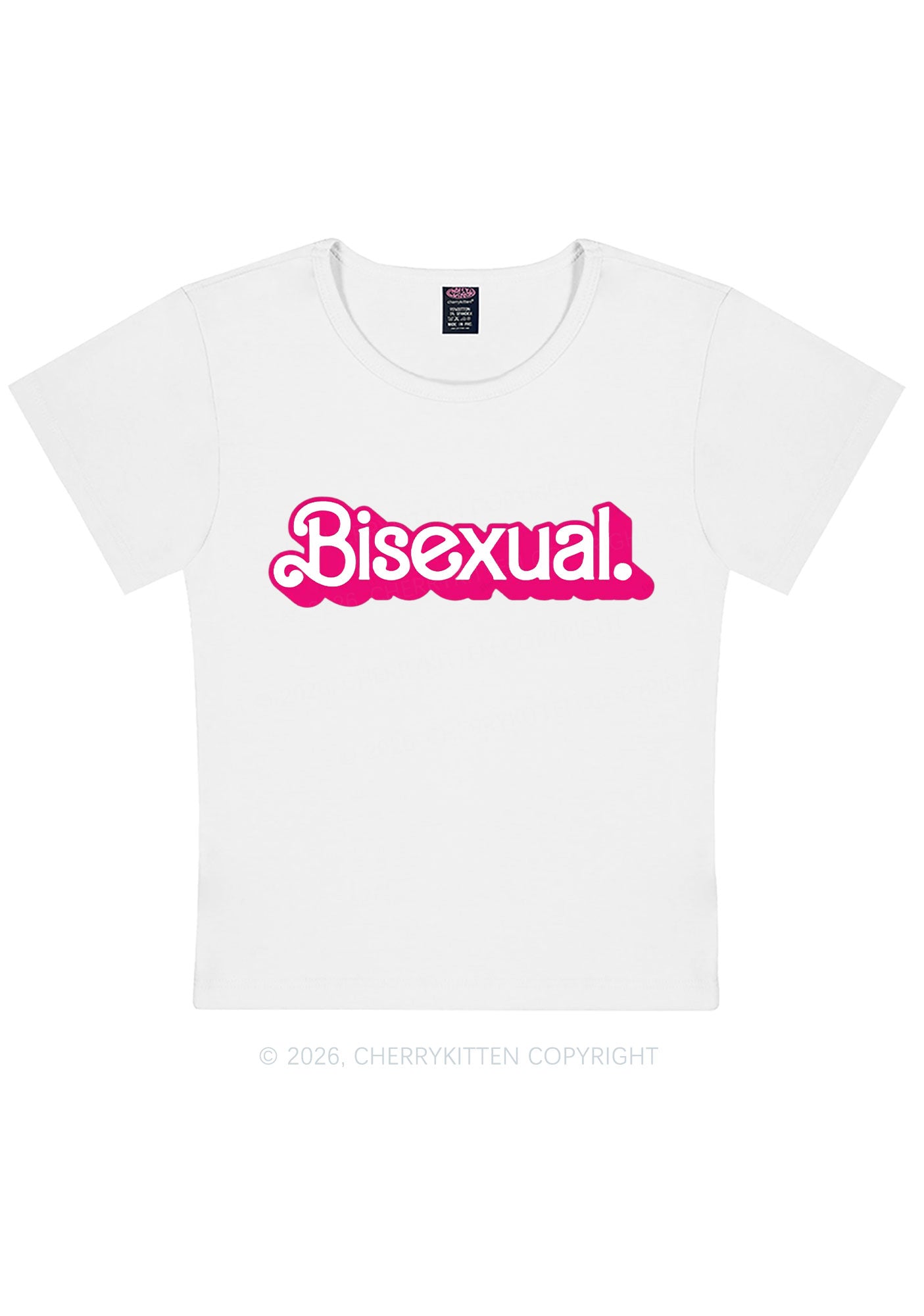 Pink Bisexual Pride Y2K Baby Tee Cherrykitten