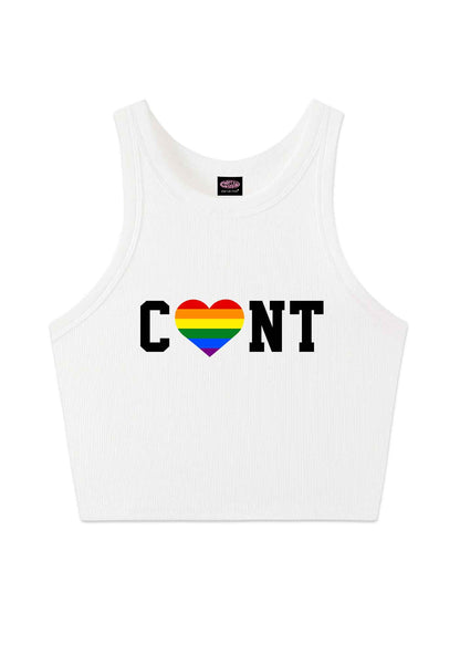 Rainbow Heart Cxxt Pride Y2K Crop Tank Top Cherrykitten