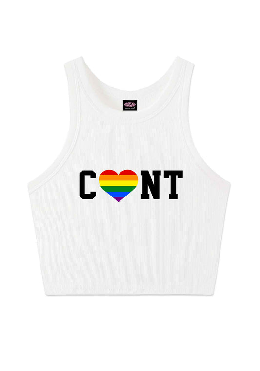 Rainbow Heart Cxxt Pride Y2K Crop Tank Top Cherrykitten