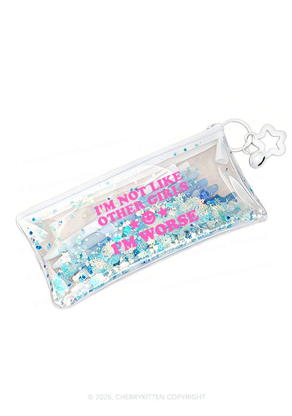 Im Worse Y2K Quicksand Transparent Pencil Pouch Cherrykitten