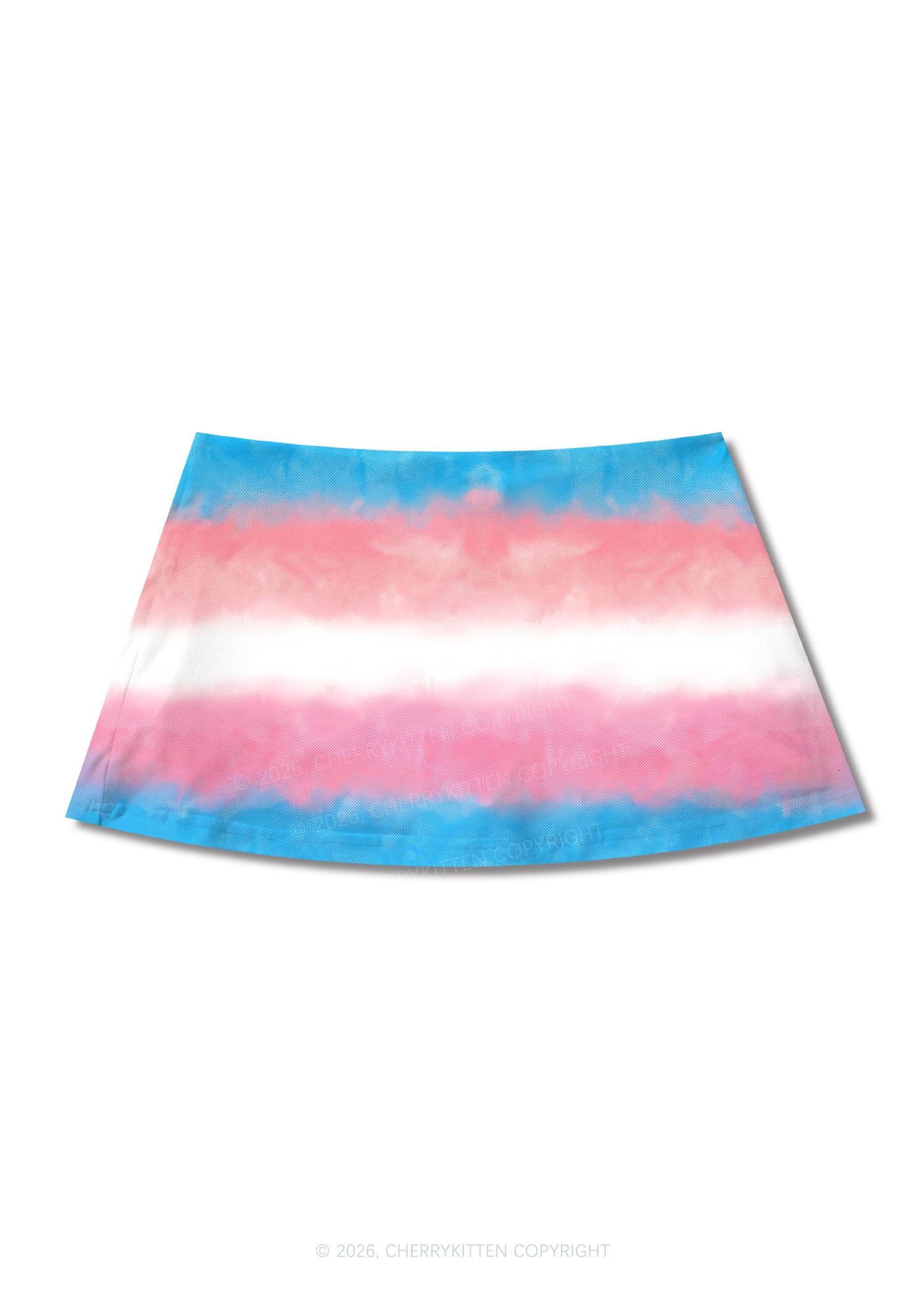 Trans Flag Pride Y2K Print Mini Skirt Cherrykitten