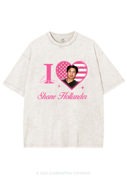I Love SH HR Y2K Shirts Washed Tee Cherrykitten