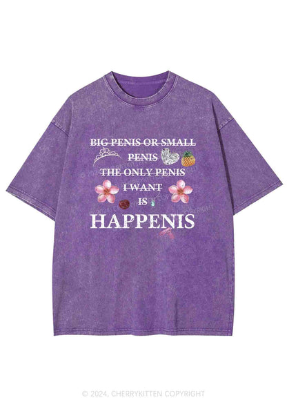 I Want Happenis Y2K Washed Tee Cherrykitten