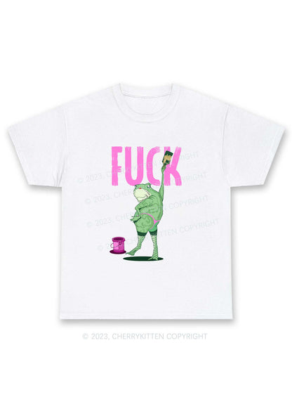 Frog Painting Fxck Y2K Chunky Shirt Cherrykitten