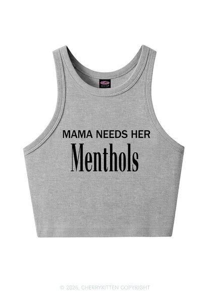 Mama Needs Her Menthols Y2K Crop Tank Top Cherrykitten