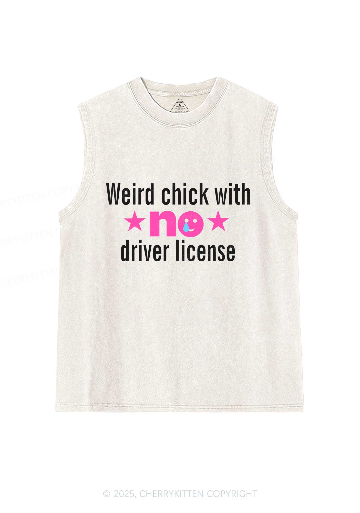 Weird Chick Y2K Washed Muscle Tank Cherrykitten