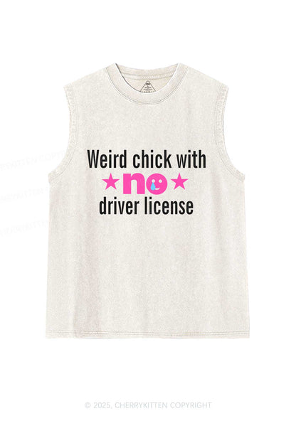 Weird Chick Y2K Washed Muscle Tank Cherrykitten