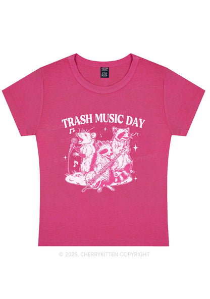 Trash Music Day Y2K Baby Tee Cherrykitten