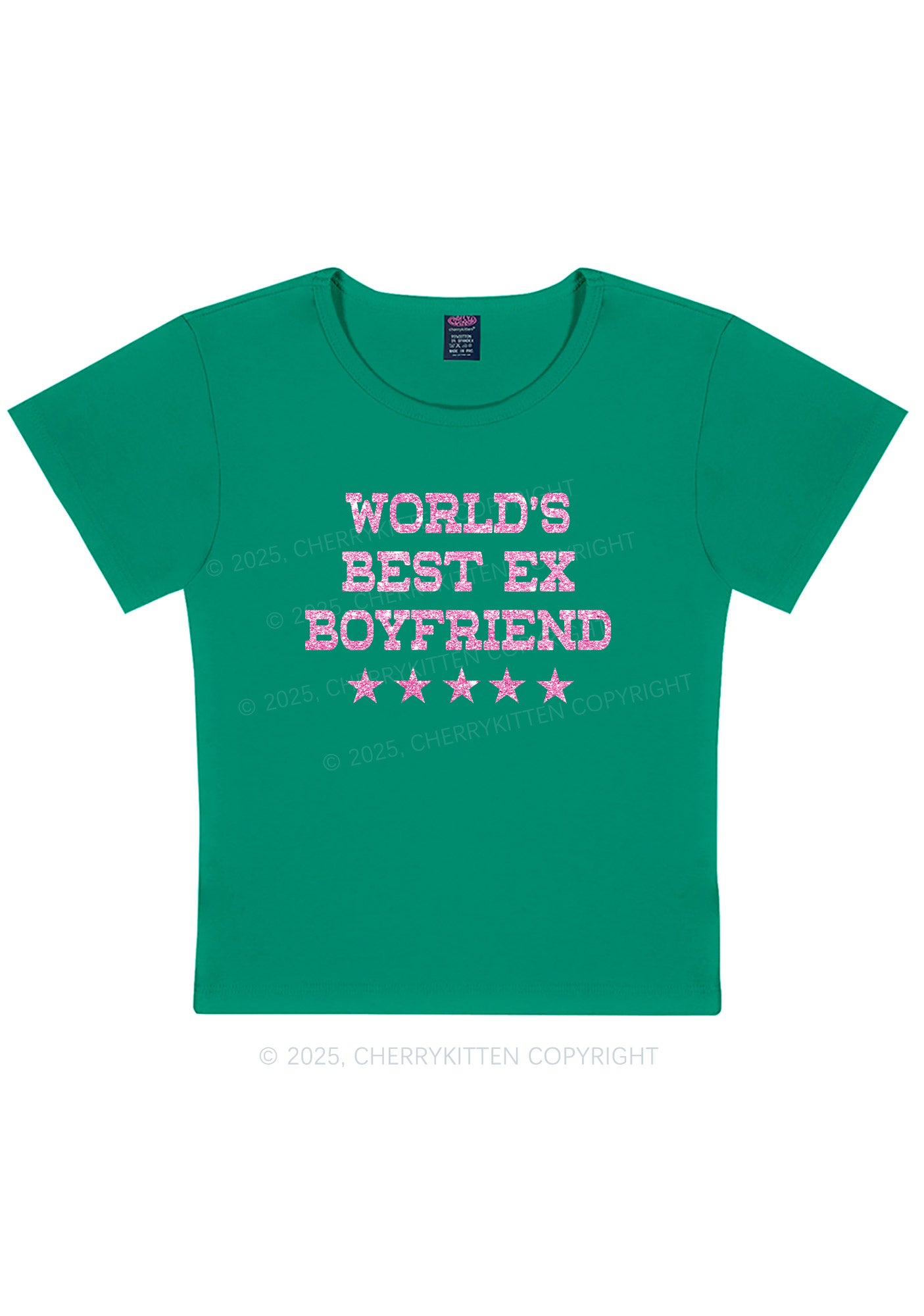 Glitter Best Ex Boyfriend Y2K Baby Tee Cherrykitten