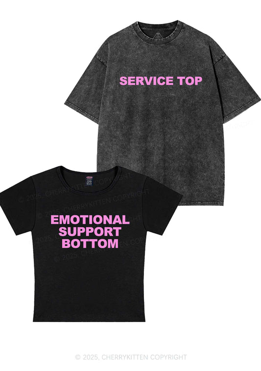 Service Top Y2K Valentine's Day Couple Shirt Cherrykitten