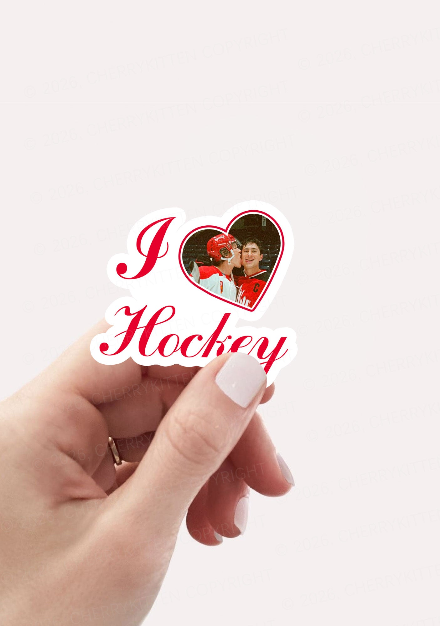 I Love Hockey HR 1pc Y2K Sticker Cherrykitten