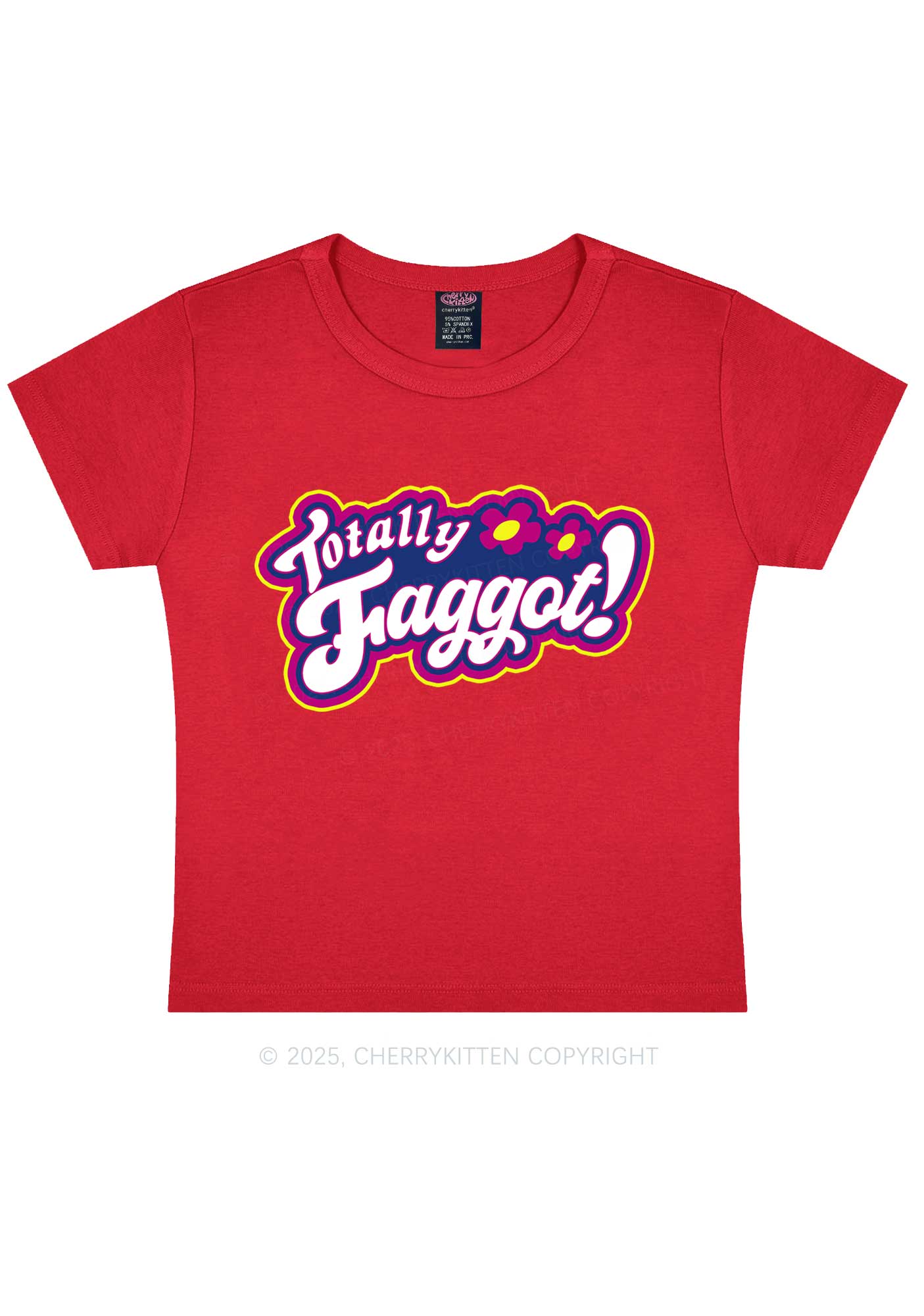 Totally Faggot Pride Y2K Baby Tee Cherrykitten