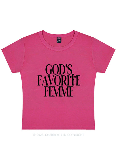 Gods Favorite Femme Pride Y2K Baby Tee Cherrykitten