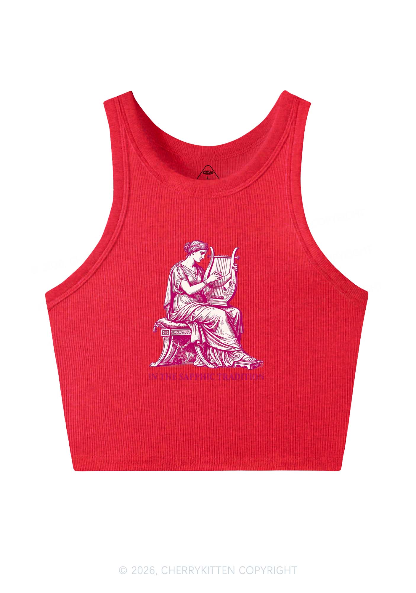 In The Sapphic Tradition Pride Y2K Crop Tank Top Cherrykitten