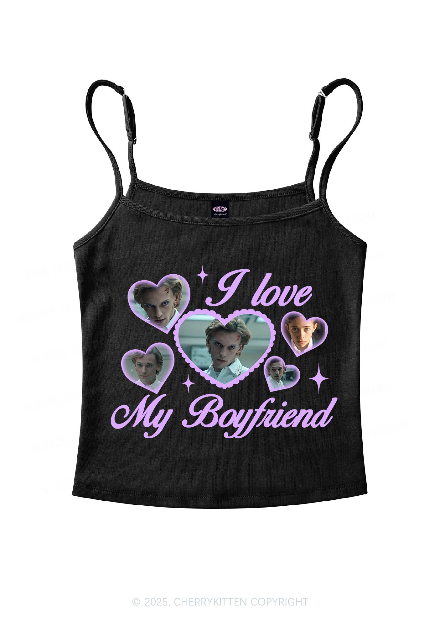 Love My Boyfriend Number One Y2K Spaghetti Strap Cami Cherrykitten