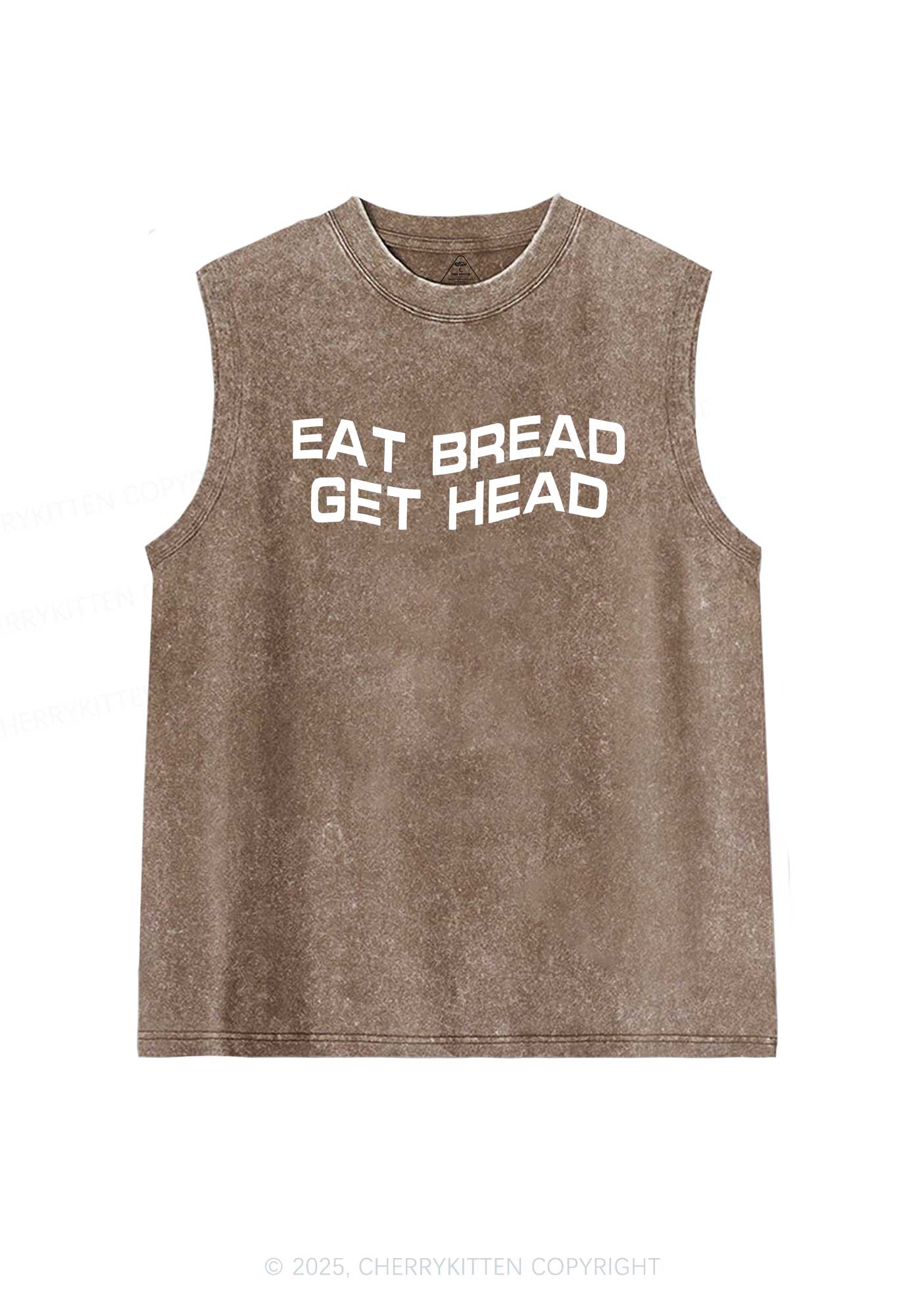 Eat Bread Get Head Y2K Washed Muscle Tank Cherrykitten
