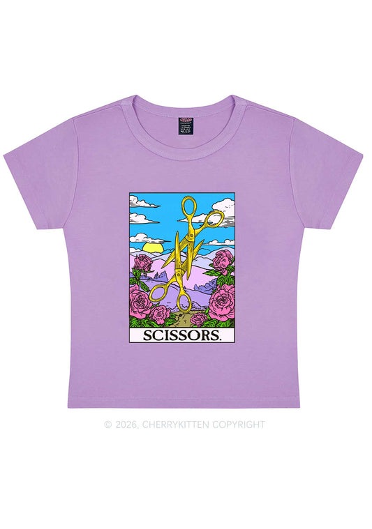 Yellow Scissors Pride Y2K Baby Tee Cherrykitten