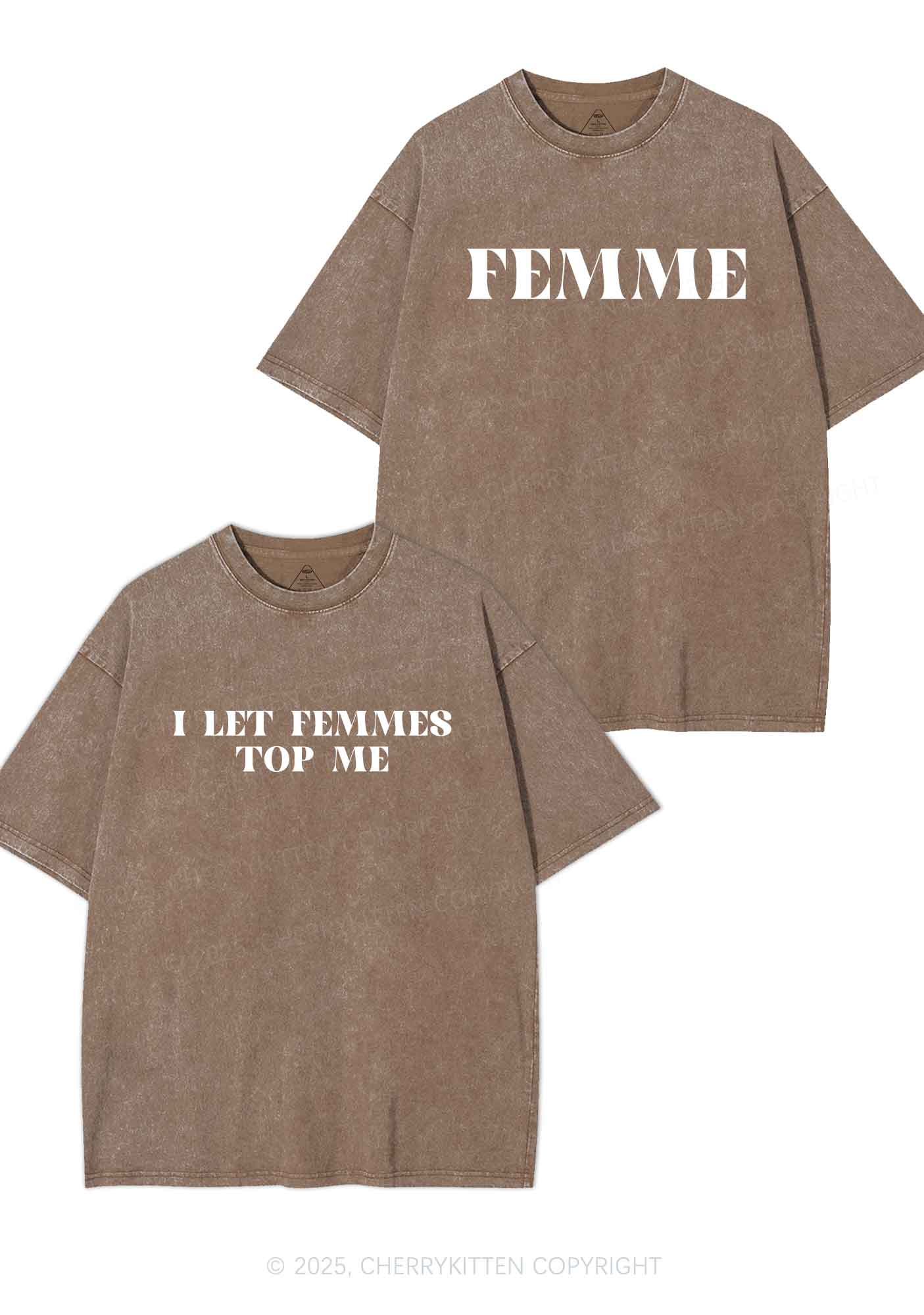 I Let Femmes Top Me Y2K Valentine's Day Washed Tee Cherrykitten