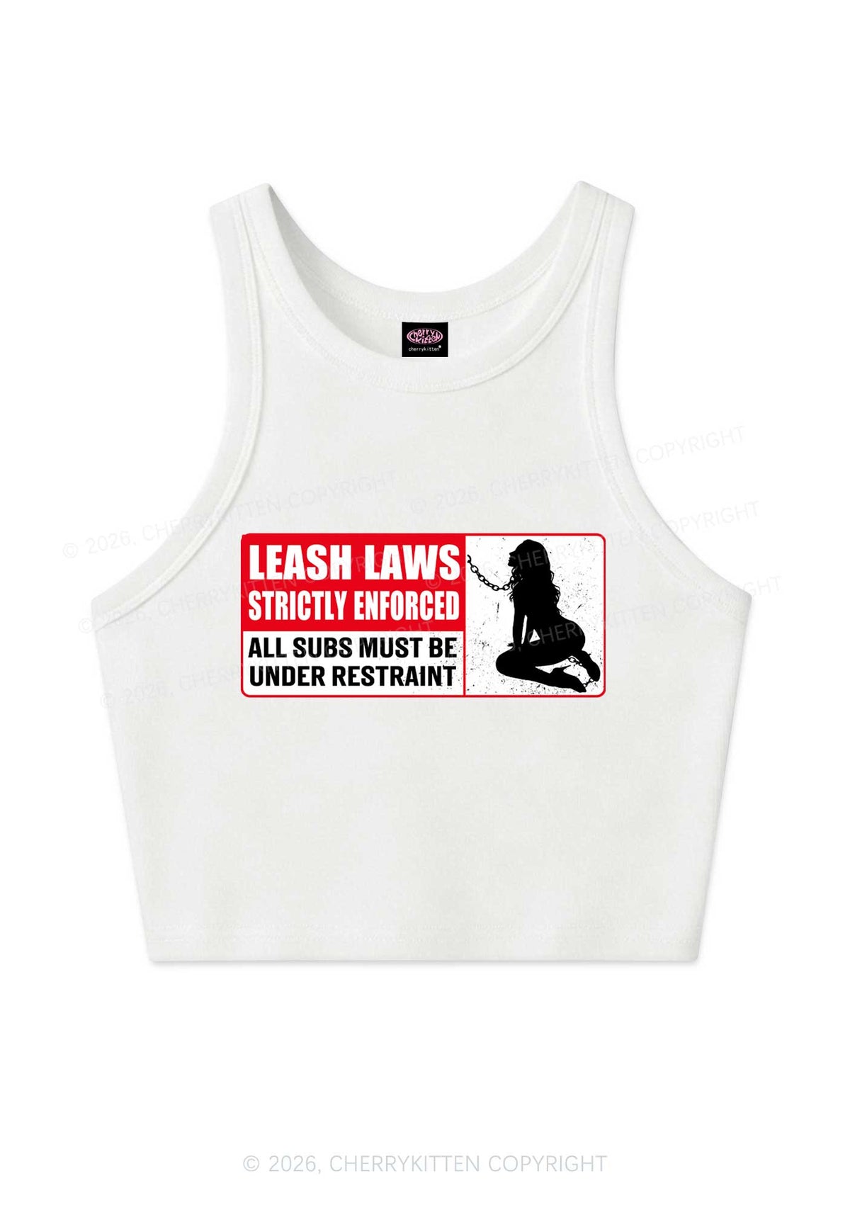 Leash Laws Strictly Enforced Y2K Crop Tank Top Cherrykitten