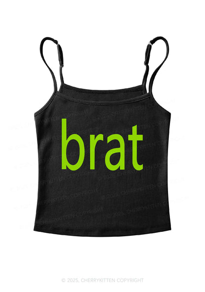 Green Brat Y2K Spaghetti Strap Cami Cherrykitten