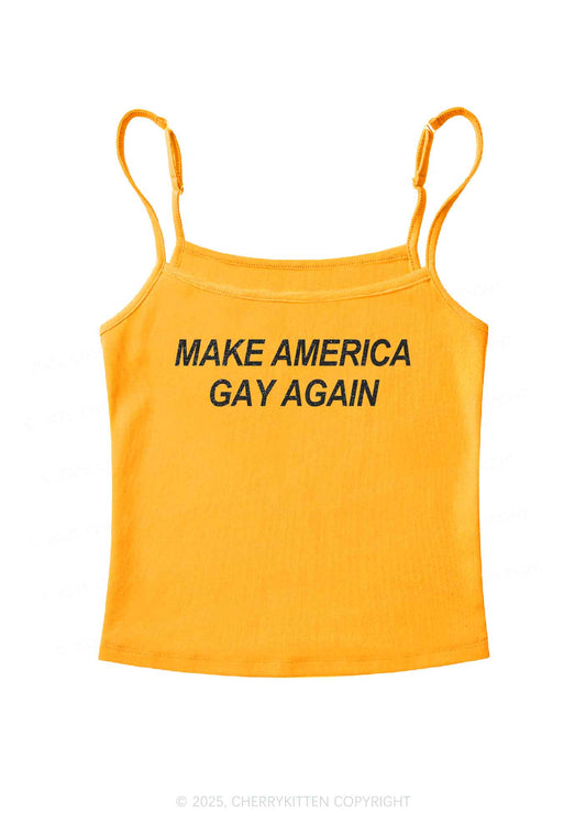 Make America Gay Again Pride Y2K Spaghetti Strap Cami Cherrykitten