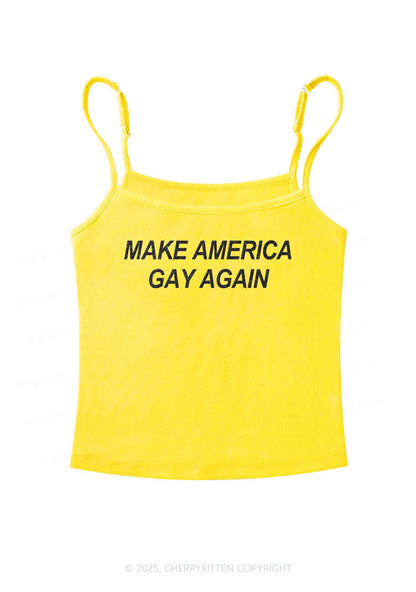 Make America Gay Again Pride Y2K Spaghetti Strap Cami Cherrykitten