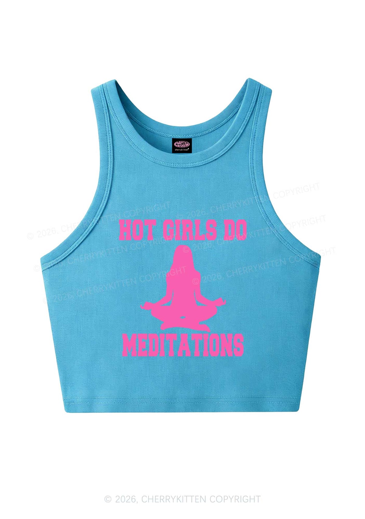 Hot Girls Do Meditations Y2K Crop Tank Top Cherrykitten