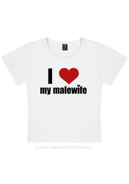 I Love My Malewife Pride Y2K Baby Tee Cherrykitten