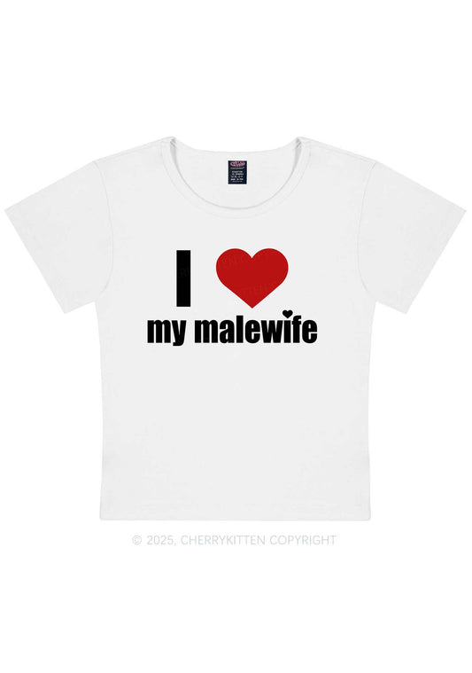 I Love My Malewife Pride Y2K Baby Tee Cherrykitten