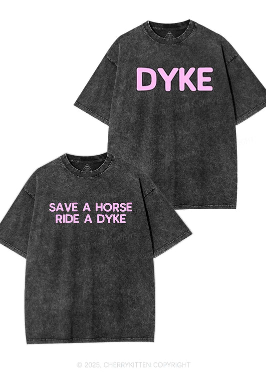 Save Horse Ride Dyke Y2K Valentine's Day Washed Tee Cherrykitten