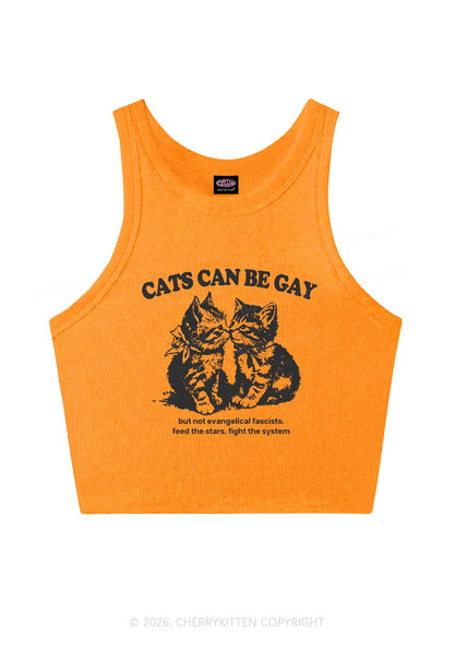 Cat Can Be Gay Pride Y2K Crop Tank Top Cherrykitten