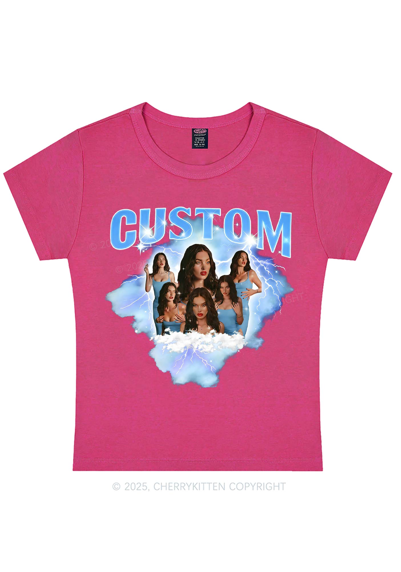 Custom Photo Storm Art Y2K Baby Tee Cherrykitten
