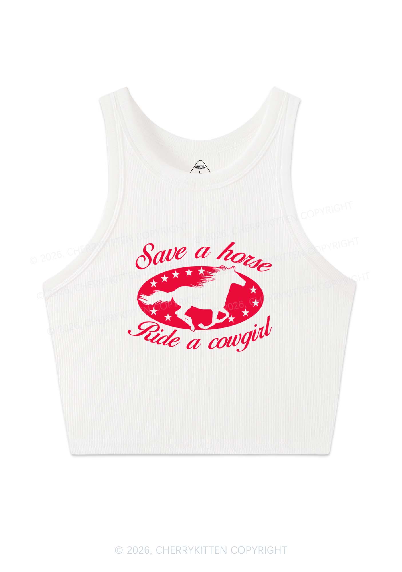 Star Horse Cowgirl Pride Y2K Crop Tank Top Cherrykitten