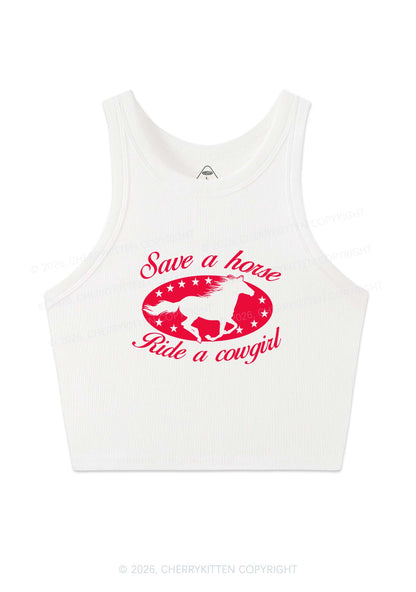 Star Horse Cowgirl Pride Y2K Crop Tank Top Cherrykitten