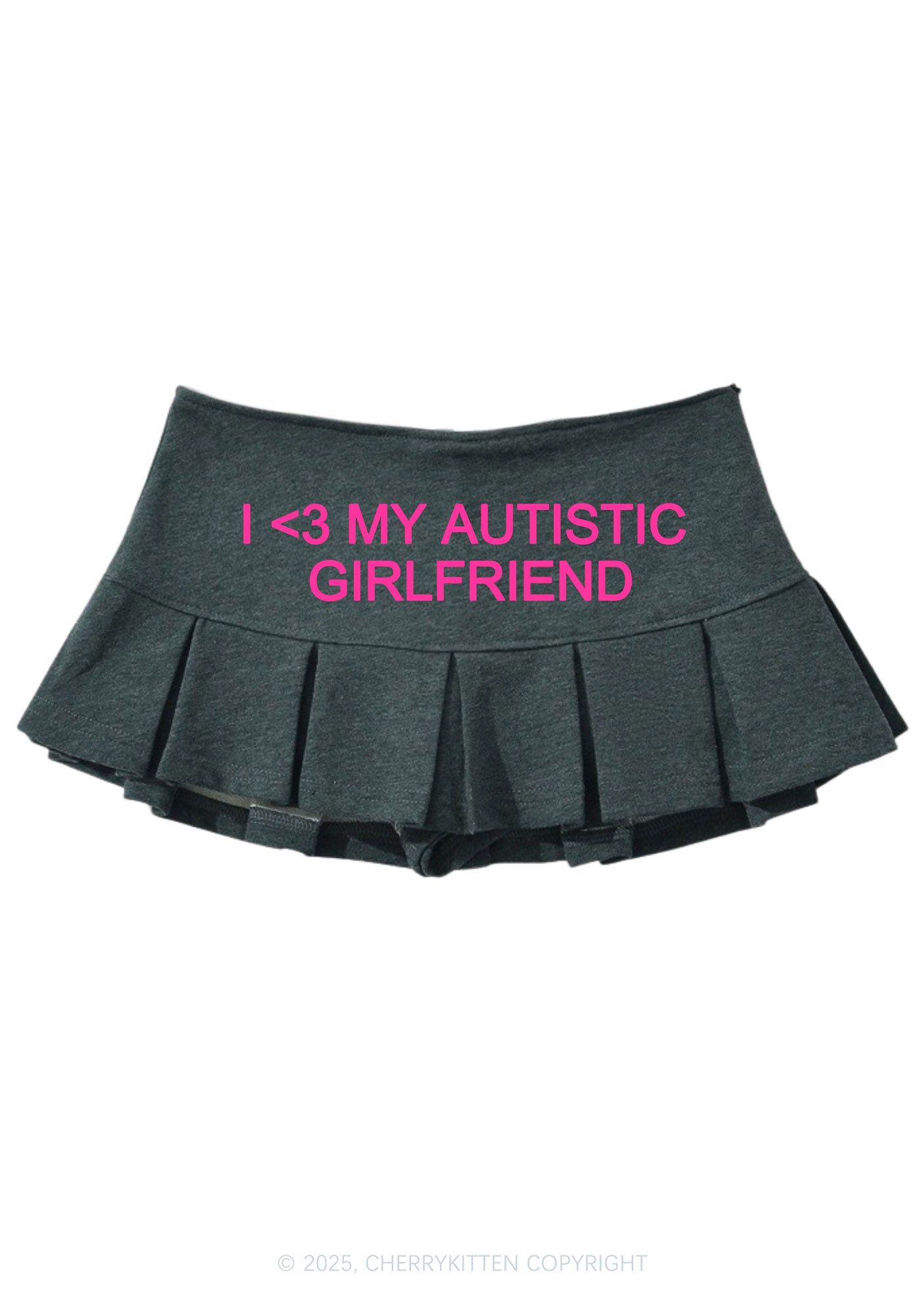 I Love My Autistic GF Valentine's Day Y2K Mini Pleated Skirts Cherrykitten
