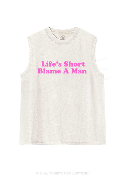 Blame A Man Y2K Washed Muscle Tank Cherrykitten