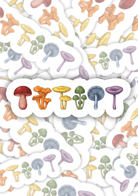 Rainbow Mushroom Pride 1pc Y2K Sticker Cherrykitten