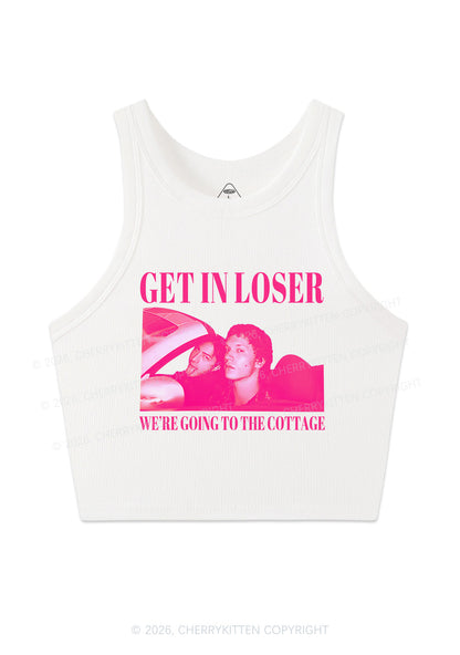 Get In Loser HR Y2K Crop Tank Top Cherrykitten