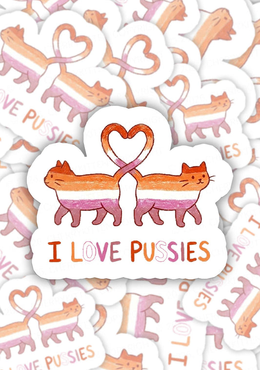 I Love Puxxies Pride 1pc Y2K Sticker Cherrykitten