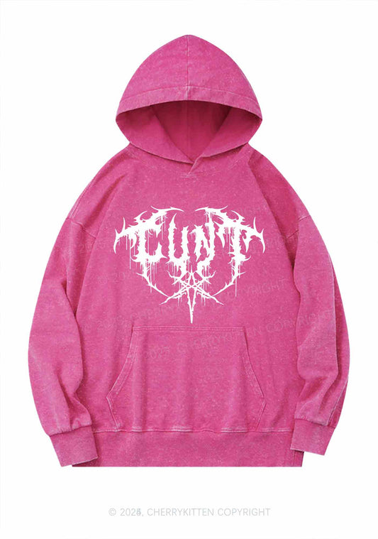 Halloween Punk Cxxt Y2K Washed Hoodie Cherrykitten
