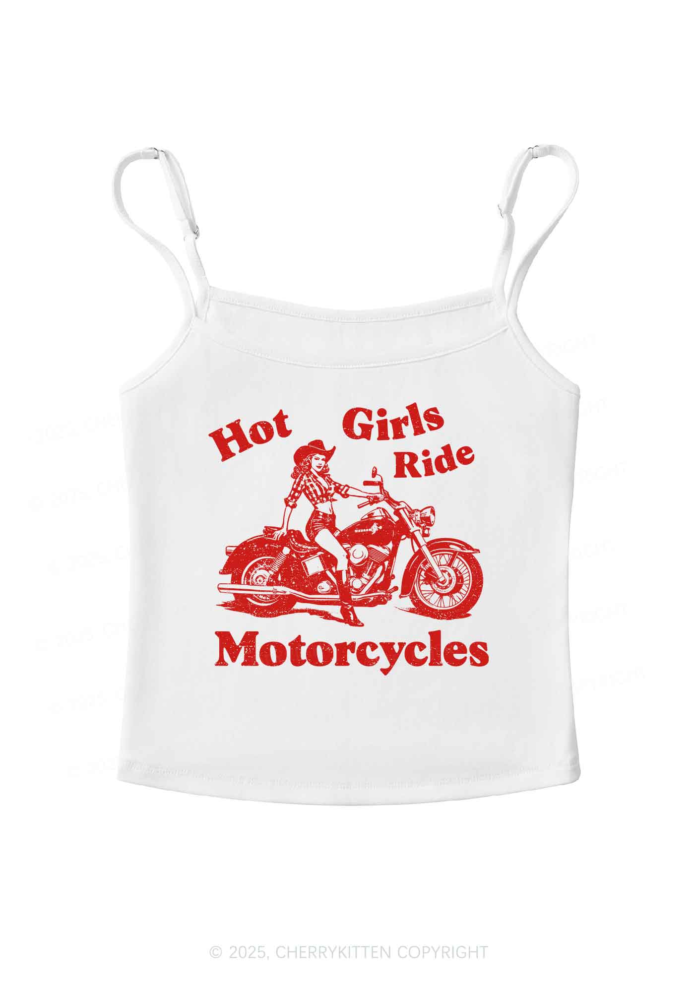 Hot Girls Ride Motorcycles Y2K Spaghetti Strap Cami Cherrykitten