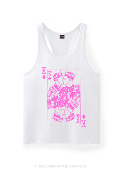 Pink Gay King Pride Y2K Men Racerback Tank Top Cherrykitten