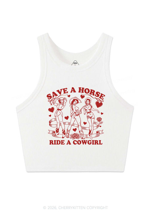 Ride A Cowgirl Valentine's Day Y2K Crop Tank Top Cherrykitten