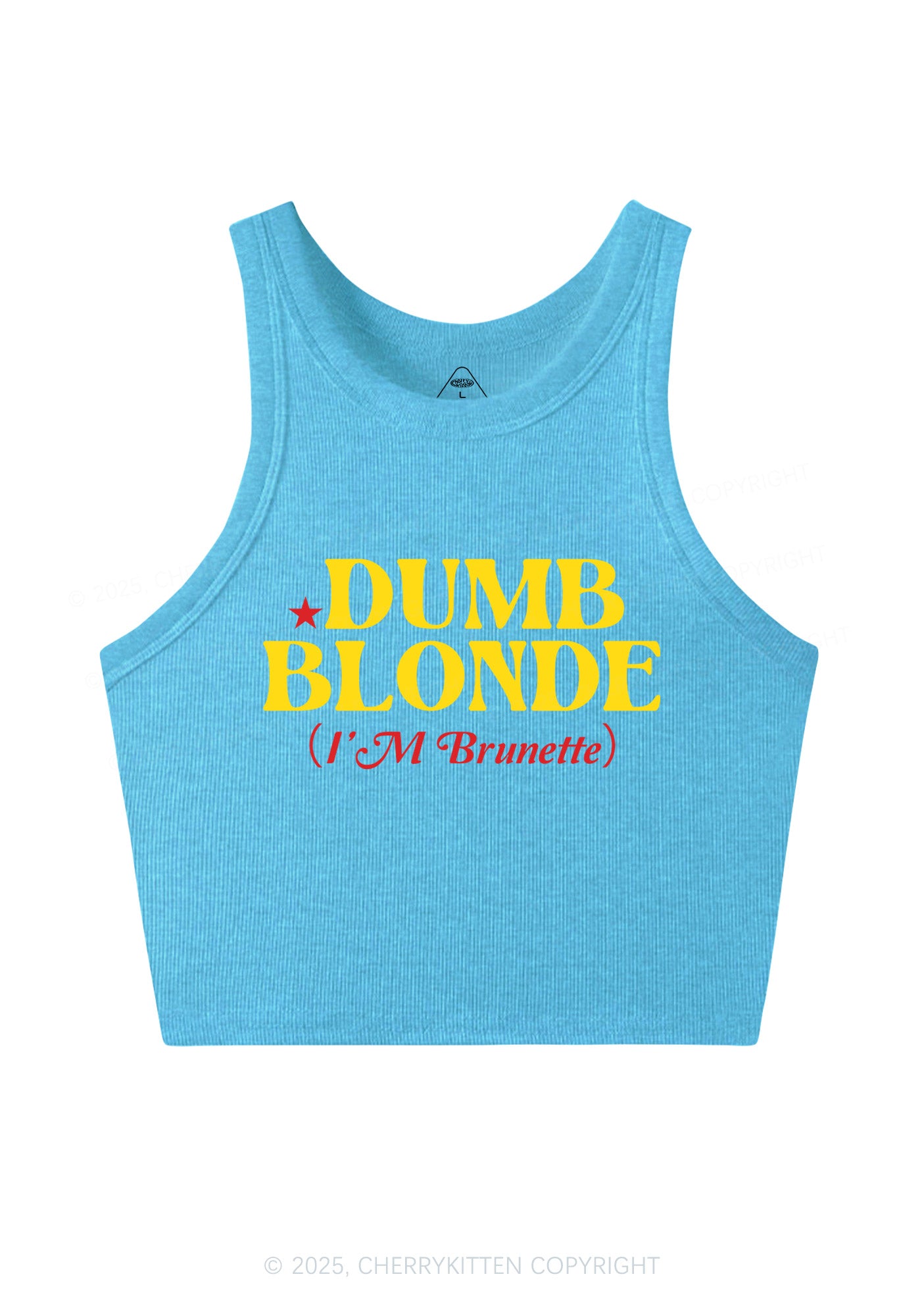 Dumb Blonde Brunette Y2K Crop Tank Top Cherrykitten