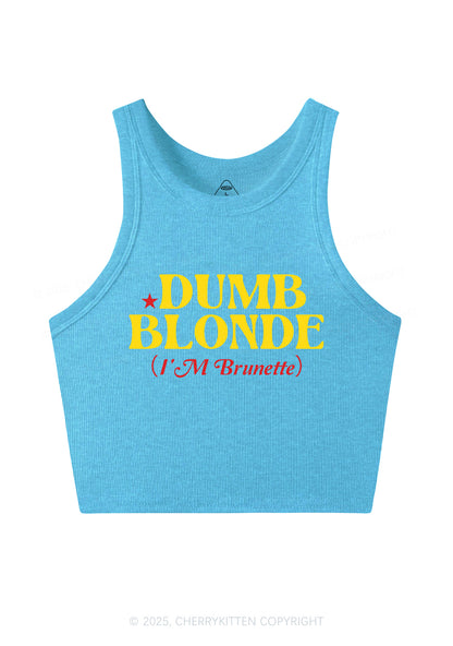 Dumb Blonde Brunette Y2K Crop Tank Top Cherrykitten