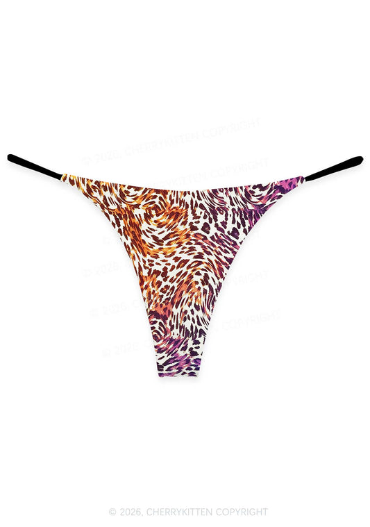 Lesbian Leopard Pride Y2K Print Bikini String Thong Cherrykitten
