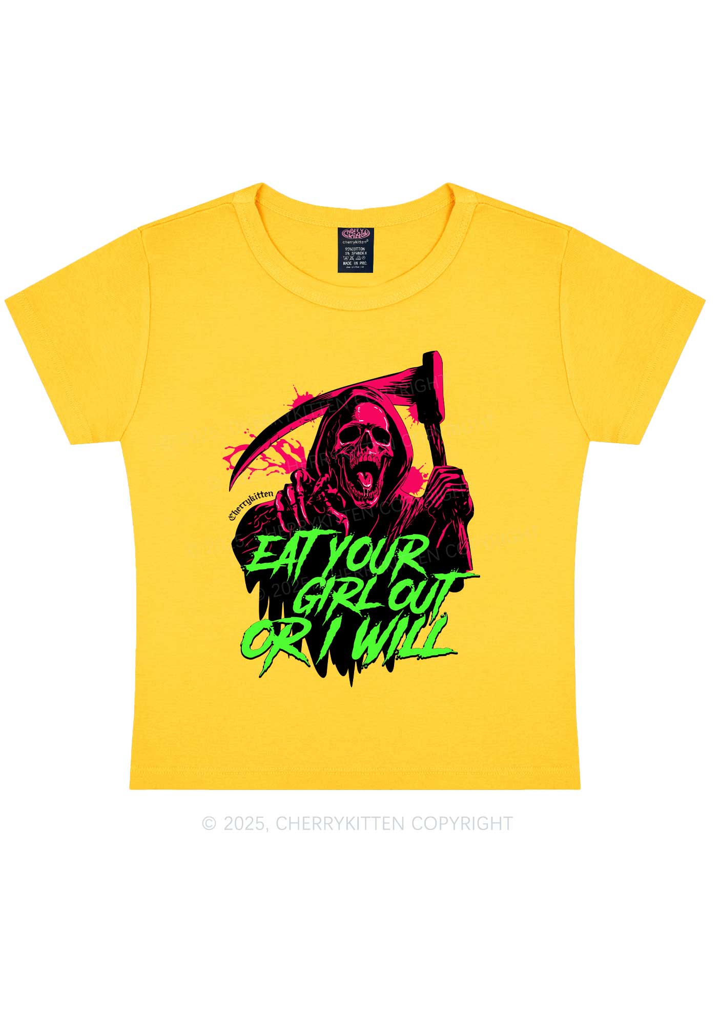 Hallowen Ghost Eat Your Girl Out Y2K Baby Tee Cherrykitten