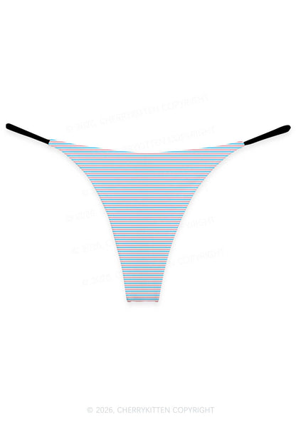 Trans Stripes Pride Y2K Print Bikini String Thong Cherrykitten